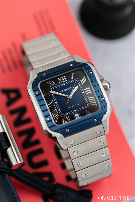 cartier dual tone watch|cartier santos blue bezel.